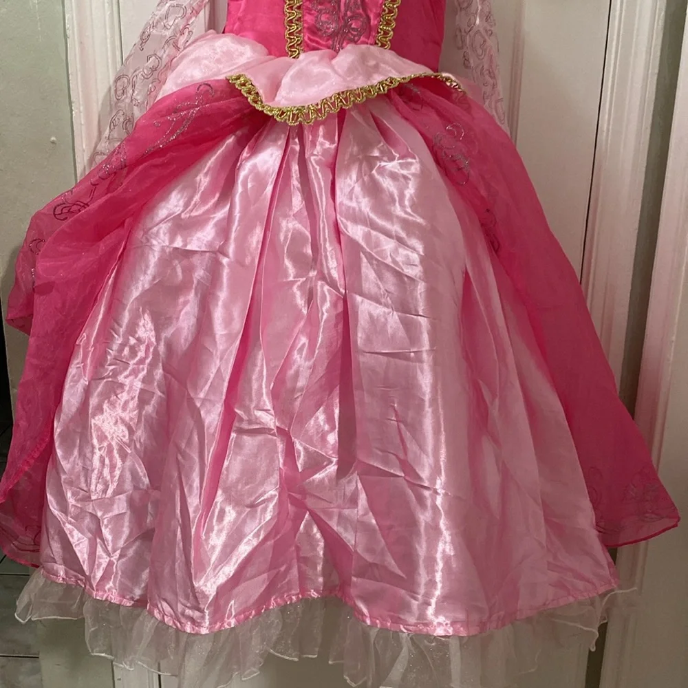Disney Princess Aurora Sleeping Beauty Costume Dress Up Gown Pink Size Small 5/6